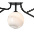 Tivoli Linear Semi Flush Ceiling 5 Light G9 IP44 Satin Black/Grey Round Marble Effect Glass-6
