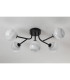 Tivoli Linear Semi Flush Ceiling 5 Light G9 IP44 Satin Black/Grey Round Marble Effect Glass-8