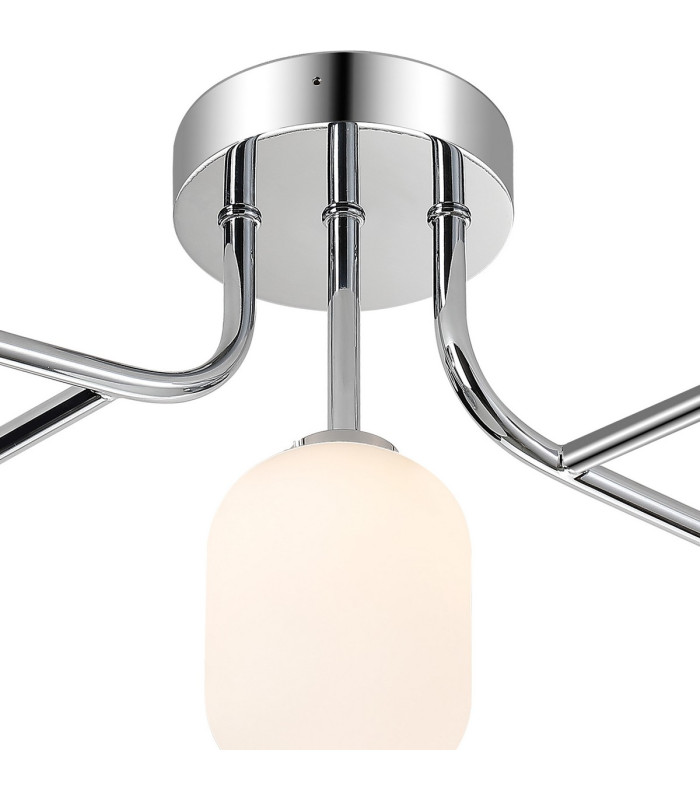 Tivoli Linear Semi Flush Ceiling 5 Light G9 IP44 Polished Chrome/Opal Smooth Tubular Glass-5