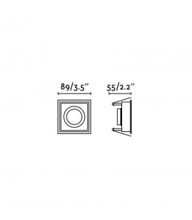 Black square Recessed Downlight IP44, GU10 - 2