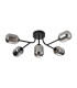 Tivoli Linear Semi Flush Ceiling 5 Light G9 IP44 Satin Black/Smoke Smooth Tubular Glass-4