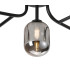 Tivoli Linear Semi Flush Ceiling 5 Light G9 IP44 Satin Black/Smoke Smooth Tubular Glass-6