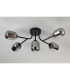 Tivoli Linear Semi Flush Ceiling 5 Light G9 IP44 Satin Black/Smoke Smooth Tubular Glass-8