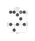 Tivoli Linear Semi Flush Ceiling 5 Light G9 IP44 Satin Black/Clear Cross Pattern Round Glass-2