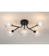 Tivoli Linear Semi Flush Ceiling 5 Light G9 IP44 Satin Black/Clear Cross Pattern Round Glass-3