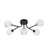 Tivoli Linear Semi Flush Ceiling 5 Light G9 IP44 Satin Black/Clear Cross Pattern Round Glass-4