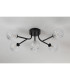 Tivoli Linear Semi Flush Ceiling 5 Light G9 IP44 Satin Black/Clear Cross Pattern Round Glass-8