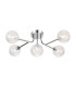 Tivoli Linear Semi Flush Ceiling 5 Light G9 IP44 Polished Chrome/Clear Dune Effect Round Glass-1