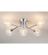 Tivoli Linear Semi Flush Ceiling 5 Light G9 IP44 Polished Chrome/Clear Dune Effect Round Glass-3