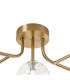 Tivoli Linear Semi Flush Ceiling 5 Light G9 IP44 Brass Gold/Clear Waved Round Glass-5