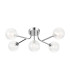 Tivoli Linear Semi Flush Ceiling 5 Light G9 IP44 Polished Chrome/Clear Swirl Round Glass-1