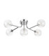 Tivoli Linear Semi Flush Ceiling 5 Light G9 IP44 Polished Chrome/Clear Swirl Round Glass-4