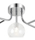 Tivoli Linear Semi Flush Ceiling 5 Light G9 IP44 Polished Chrome/Clear Swirl Round Glass-5