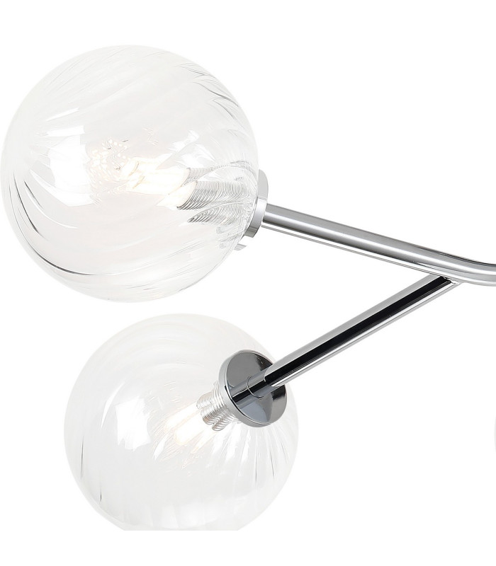 Tivoli Linear Semi Flush Ceiling 5 Light G9 IP44 Polished Chrome/Clear Swirl Round Glass-7