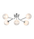 Tivoli Linear Semi Flush Ceiling 5 Light G9 IP44 Polished Chrome/White Two-Tone Snow Specks Round Glass-1
