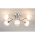Tivoli Linear Semi Flush Ceiling 5 Light G9 IP44 Polished Chrome/White Two-Tone Snow Specks Round Glass-3