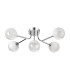 Tivoli Linear Semi Flush Ceiling 5 Light G9 IP44 Polished Chrome/White Two-Tone Snow Specks Round Glass-4