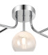 Tivoli Linear Semi Flush Ceiling 5 Light G9 IP44 Polished Chrome/White Two-Tone Snow Specks Round Glass-5