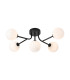 Tivoli Linear Semi Flush Ceiling 5 Light G9 IP44 Satin Black/Opal Round Segment Glass-1