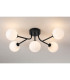 Tivoli Linear Semi Flush Ceiling 5 Light G9 IP44 Satin Black/Opal Round Segment Glass-3