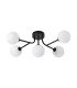 Tivoli Linear Semi Flush Ceiling 5 Light G9 IP44 Satin Black/Opal Round Segment Glass-4