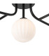 Tivoli Linear Semi Flush Ceiling 5 Light G9 IP44 Satin Black/Opal Round Segment Glass-6