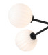 Tivoli Linear Semi Flush Ceiling 5 Light G9 IP44 Satin Black/Opal Round Segment Glass-7