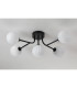 Tivoli Linear Semi Flush Ceiling 5 Light G9 IP44 Satin Black/Opal Round Segment Glass-8