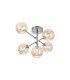 Tivoli Semi Flush Ceiling Tiered Adjustable Arms 5 Light G9 IP44 Polished Chrome/Amber Smooth Round Glass-1