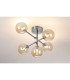 Tivoli Semi Flush Ceiling Tiered Adjustable Arms 5 Light G9 IP44 Polished Chrome/Amber Smooth Round Glass-3