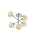 Tivoli Semi Flush Ceiling Tiered Adjustable Arms 5 Light G9 IP44 Polished Chrome/Amber Smooth Round Glass-4