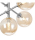 Tivoli Semi Flush Ceiling Tiered Adjustable Arms 5 Light G9 IP44 Polished Chrome/Amber Smooth Round Glass-7