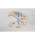 Tivoli Semi Flush Ceiling Tiered Adjustable Arms 5 Light G9 IP44 Polished Chrome/Amber Smooth Round Glass-8