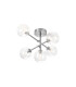 Tivoli Semi Flush Ceiling Tiered Adjustable Arms 5 Light G9 IP44 Polished Chrome/Clear Smooth Round Glass-1
