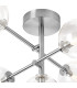 Tivoli Semi Flush Ceiling Tiered Adjustable Arms 5 Light G9 IP44 Polished Chrome/Clear Smooth Round Glass-6