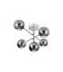 Tivoli Semi Flush Ceiling Tiered Adjustable Arms 5 Light G9 IP44 Polished Chrome/Smoke Smooth Round Glass-4