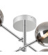Tivoli Semi Flush Ceiling Tiered Adjustable Arms 5 Light G9 IP44 Polished Chrome/Smoke Smooth Round Glass-5