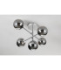 Tivoli Semi Flush Ceiling Tiered Adjustable Arms 5 Light G9 IP44 Polished Chrome/Smoke Smooth Round Glass-8