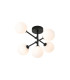 Tivoli Semi Flush Ceiling Tiered Adjustable Arms 5 Light G9 IP44 Satin Black/Opal Smooth Round Glass-1