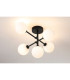 Tivoli Semi Flush Ceiling Tiered Adjustable Arms 5 Light G9 IP44 Satin Black/Opal Smooth Round Glass-3