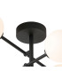 Tivoli Semi Flush Ceiling Tiered Adjustable Arms 5 Light G9 IP44 Satin Black/Opal Smooth Round Glass-6