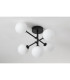 Tivoli Semi Flush Ceiling Tiered Adjustable Arms 5 Light G9 IP44 Satin Black/Opal Smooth Round Glass-8