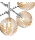 Tivoli Semi Flush Ceiling Tiered Adjustable Arms 5 Light G9 IP44 Polished Chrome/Amber Ribbed Round Glass-7