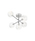 Tivoli Semi Flush Ceiling Tiered Adjustable Arms 5 Light G9 IP44 Polished Chrome/Clear Ribbed Round Glass-1