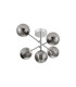 Tivoli Semi Flush Ceiling Tiered Adjustable Arms 5 Light G9 IP44 Polished Chrome/Smoke Ribbed Round Glass-4