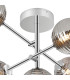 Tivoli Semi Flush Ceiling Tiered Adjustable Arms 5 Light G9 IP44 Polished Chrome/Smoke Ribbed Round Glass-6