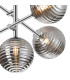 Tivoli Semi Flush Ceiling Tiered Adjustable Arms 5 Light G9 IP44 Polished Chrome/Smoke Ribbed Round Glass-7