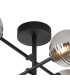 Tivoli Semi Flush Ceiling Tiered Adjustable Arms 5 Light G9 IP44 Satin Black/Smoke Ribbed Round Glass-6