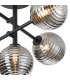 Tivoli Semi Flush Ceiling Tiered Adjustable Arms 5 Light G9 IP44 Satin Black/Smoke Ribbed Round Glass-7
