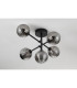 Tivoli Semi Flush Ceiling Tiered Adjustable Arms 5 Light G9 IP44 Satin Black/Smoke Ribbed Round Glass-8